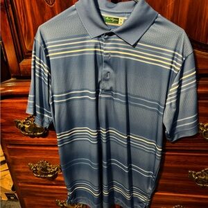 Hogan Blue and White Striped Polo Shirt